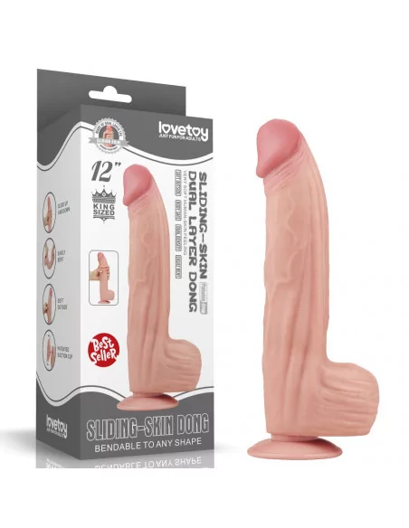 12'' King Sized Sliding Skin Dual Layer Dildó Dongok - Dildók Lovetoy