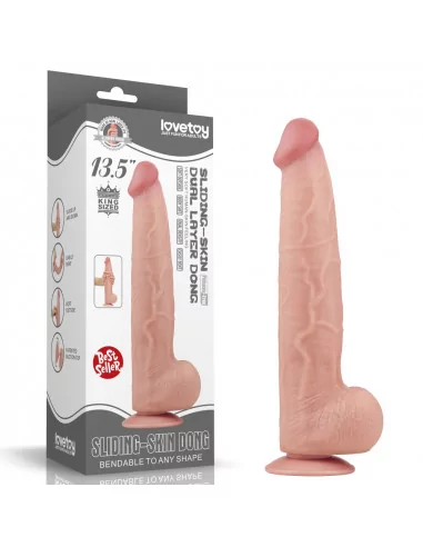 13.5'' King Sized Sliding Skin Dual Layer Dildó Dongok - Dildók Lovetoy