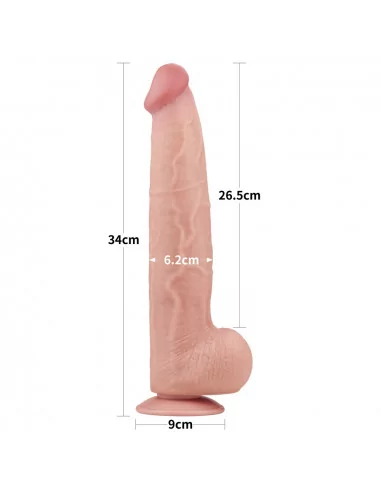 13.5'' King Sized Sliding Skin Dual Layer Dildó Dongok - Dildók Lovetoy