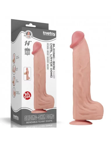 14'' King Sized Sliding Skin Dual Layer Dildó Dongok - Dildók Lovetoy