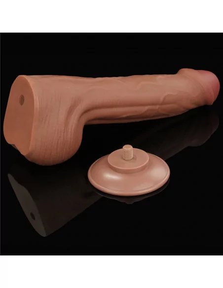11.5'' King Sized Sliding Skin Dual Layer Brown Dildó Dongok - Dildók Lovetoy