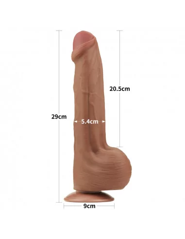 11.5'' King Sized Sliding Skin Dual Layer Brown Dildó Dongok - Dildók Lovetoy