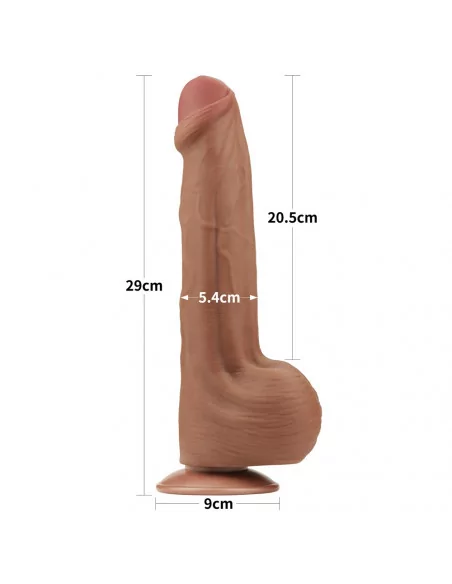 11.5'' King Sized Sliding Skin Dual Layer Brown Dildó Dongok - Dildók Lovetoy