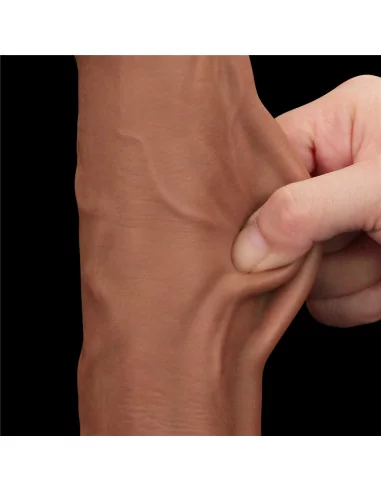 11.5'' King Sized Sliding Skin Dual Layer Brown Dildó Dongok - Dildók Lovetoy