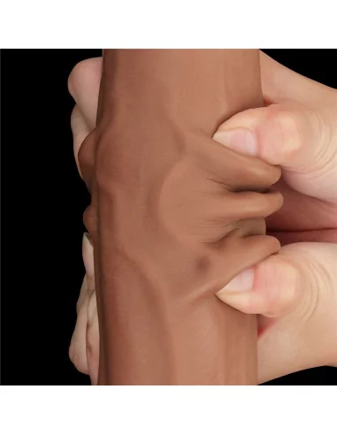 11.5'' King Sized Sliding Skin Dual Layer Brown Dildó Dongok - Dildók Lovetoy