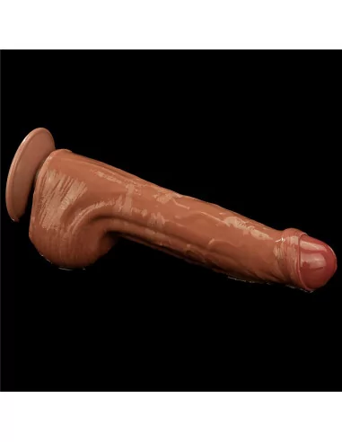 11.5'' King Sized Sliding Skin Dual Layer Brown Dildó Dongok - Dildók Lovetoy