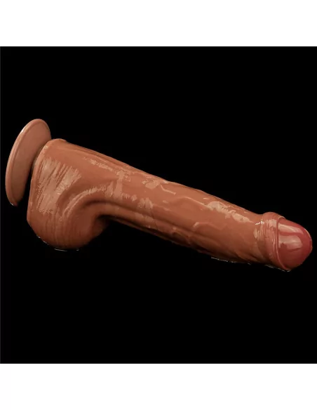 11.5'' King Sized Sliding Skin Dual Layer Brown Dildó Dongok - Dildók Lovetoy