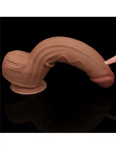 12'' King Sized Sliding Skin Dual Layer Brown Dildó Dongok - Dildók Lovetoy
