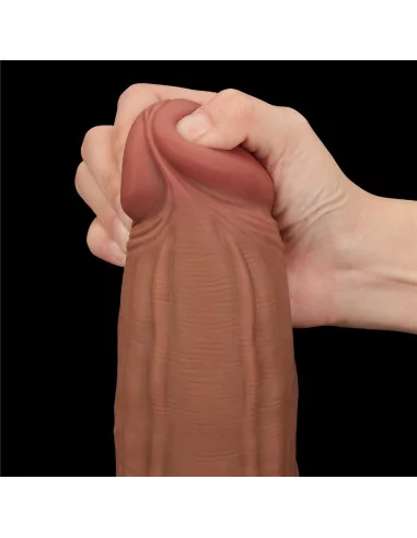 12'' King Sized Sliding Skin Dual Layer Brown Dildó Dongok - Dildók Lovetoy