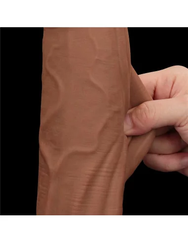 12'' King Sized Sliding Skin Dual Layer Brown Dildó Dongok - Dildók Lovetoy