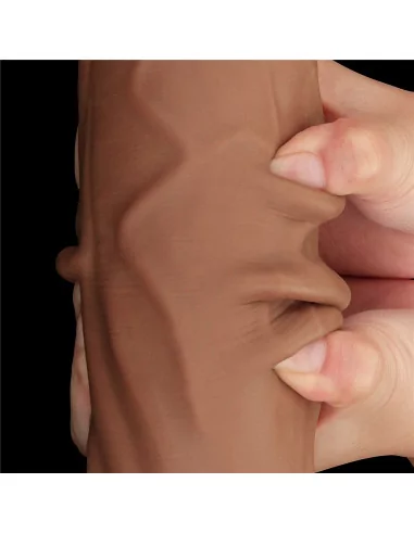 12'' King Sized Sliding Skin Dual Layer Brown Dildó Dongok - Dildók Lovetoy