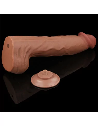 14'' King Sized Sliding Skin Dual Layer Brown Dildó Dongok - Dildók Lovetoy