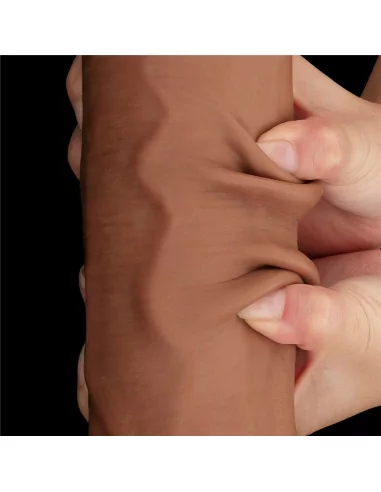 14'' King Sized Sliding Skin Dual Layer Brown Dildó Dongok - Dildók Lovetoy