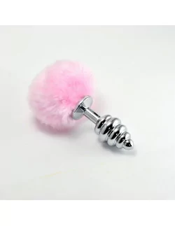 Spiral Pompon Metal Pink Fenékdugó Fenékdugók Lovetoy