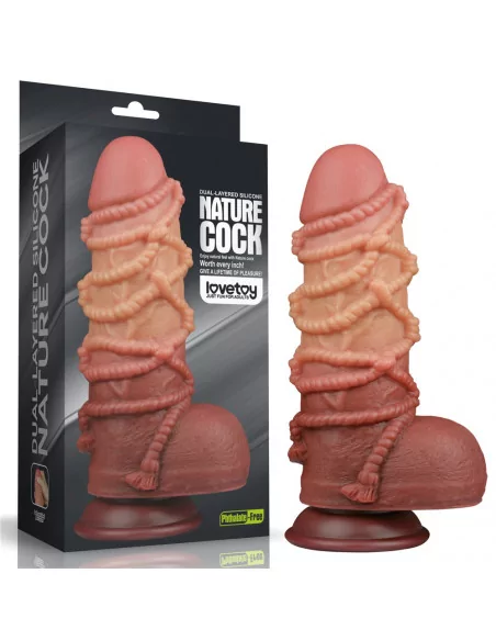 9.5'' Dual layered Platinum Silicone Cock with Rope Dildó Dongok - Dildók Lovetoy