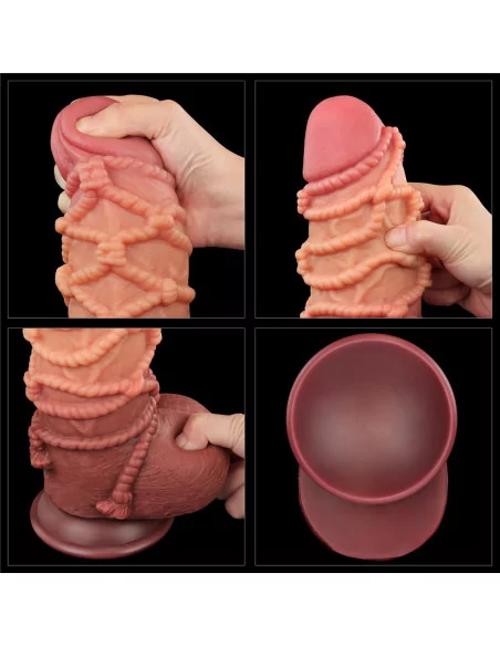 9.5'' Dual layered Platinum Silicone Cock with Rope Dildó Dongok - Dildók Lovetoy