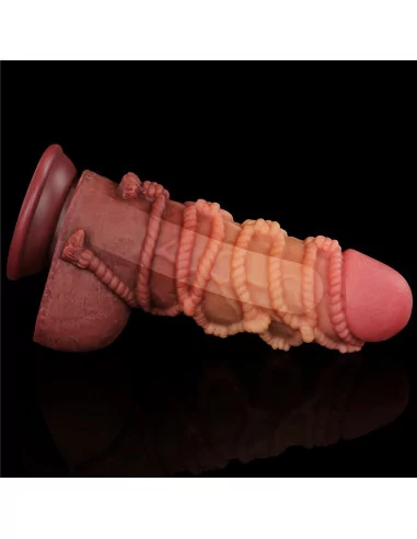 9.5'' Dual layered Platinum Silicone Cock with Rope Dildó Dongok - Dildók Lovetoy