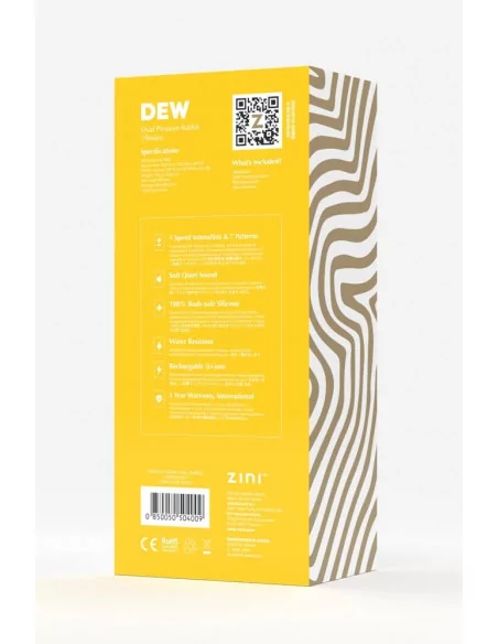 Zini Dew Dual Pleasure Rabbit Vibrátor Nonfiguratív vibrátorok Zini