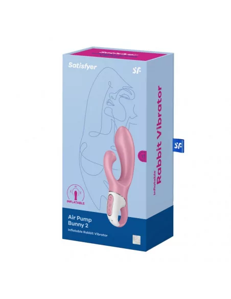 Air Pump Bunny 2 Light Red Vibrátor Nonfiguratív vibrátorok Satisfyer