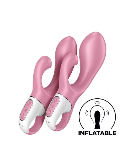 Air Pump Bunny 2 Light Red Vibrátor Nonfiguratív vibrátorok Satisfyer