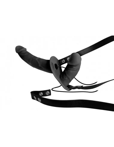 DOUBLE THRUSTER VIBE BLACK Felcsatolható Dildó Felcsatolható eszközök Nmc