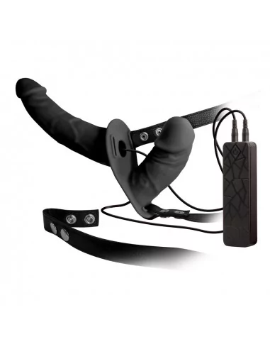 DOUBLE THRUSTER VIBE BLACK Felcsatolható Dildó Felcsatolható eszközök Nmc