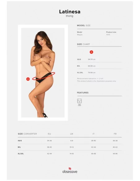 Latinesa Tanga M/L Női fehérneműk Obsessive