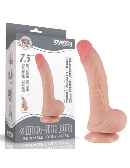 7.5'' Sliding Skin Dual Layer Dildó 2 Dongok - Dildók Lovetoy