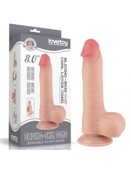 8'' Sliding Skin Dual Layer Dildó Dongok - Dildók Lovetoy