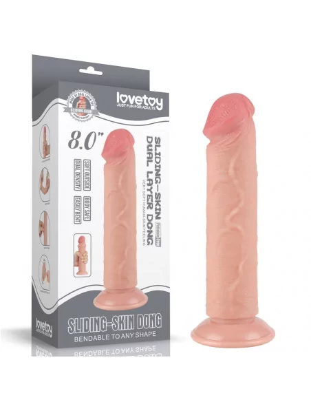8'' Sliding Skin Dual Layer Dildó 2 Dongok - Dildók Lovetoy