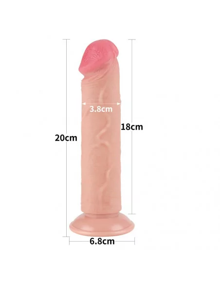 8'' Sliding Skin Dual Layer Dildó 2 Dongok - Dildók Lovetoy