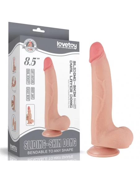 8.5'' Sliding Skin Dual Layer Dildó Dongok - Dildók Lovetoy
