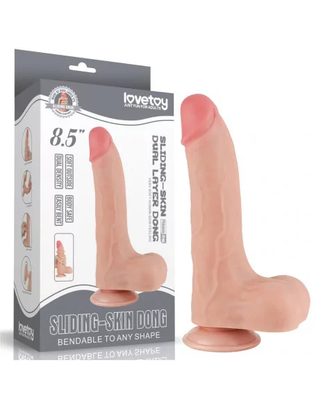 8.5'' Sliding Skin Dual Layer Dildó 2 Dongok - Dildók Lovetoy