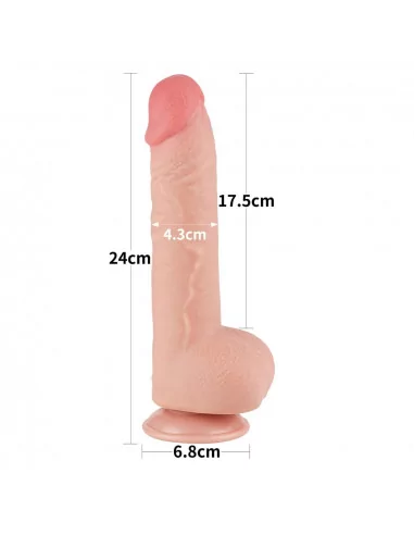 9.5'' Sliding Skin Dual Layer Dildó Dongok - Dildók Lovetoy