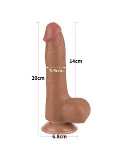 8'' Sliding Skin Dual Layer Dong Brown I Dildó Dongok - Dildók Lovetoy 2