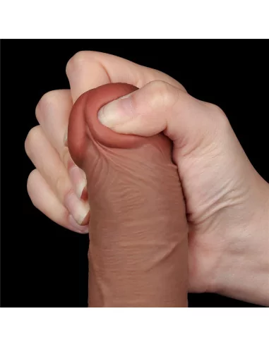 8'' Sliding Skin Dual Layer Dong Brown II Dildó Dongok - Dildók Lovetoy