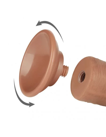 8'' Sliding Skin Dual Layer Dong Brown II Dildó Dongok - Dildók Lovetoy