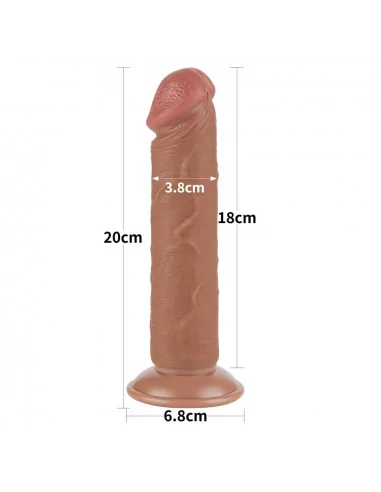 8'' Sliding Skin Dual Layer Dong Brown II Dildó Dongok - Dildók Lovetoy
