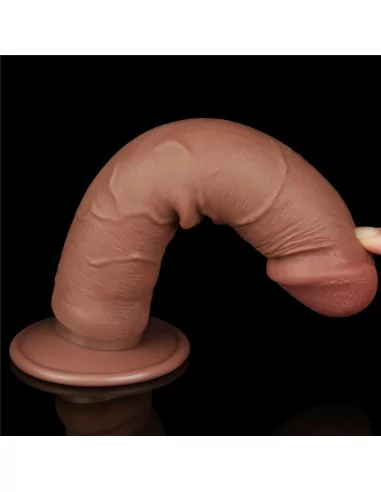 8'' Sliding Skin Dual Layer Dong Brown II Dildó Dongok - Dildók Lovetoy