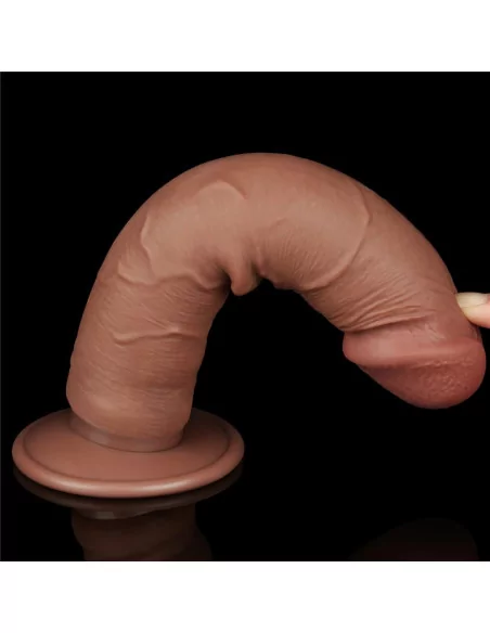 8'' Sliding Skin Dual Layer Dong Brown II Dildó Dongok - Dildók Lovetoy