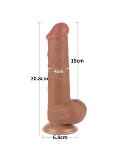 8'' Sliding Skin Dual Layer Dong Brown III Dildó Dongok - Dildók Lovetoy 2