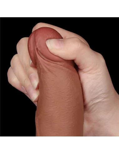 8.5'' Sliding Skin Dual Layer Dong Brown I Dildó Dongok - Dildók Lovetoy