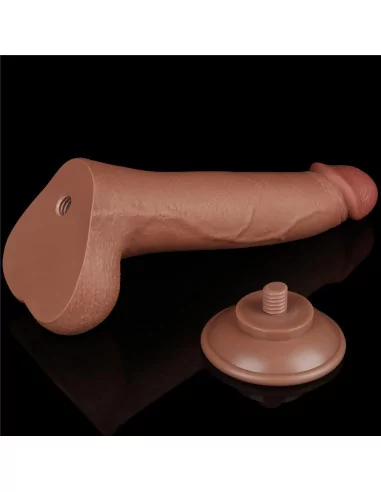 8.5'' Sliding Skin Dual Layer Dong Brown I Dildó Dongok - Dildók Lovetoy