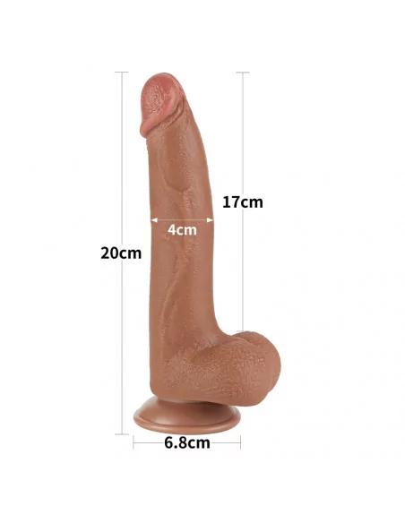 8.5'' Sliding Skin Dual Layer Dong Brown I Dildó Dongok - Dildók Lovetoy