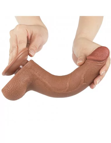 8.5'' Sliding Skin Dual Layer Dong Brown I Dildó Dongok - Dildók Lovetoy