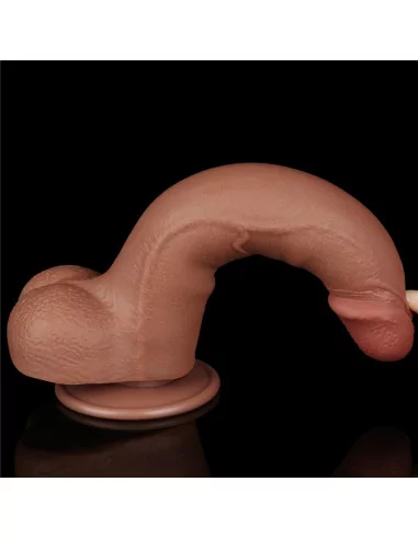8.5'' Sliding Skin Dual Layer Dong Brown I Dildó Dongok - Dildók Lovetoy