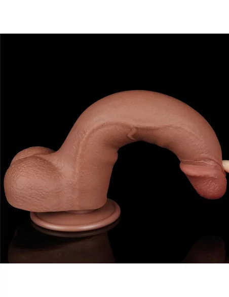 8.5'' Sliding Skin Dual Layer Dong Brown I Dildó Dongok - Dildók Lovetoy