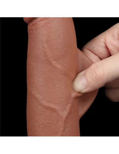 8.5'' Sliding Skin Dual Layer Dong Brown I Dildó Dongok - Dildók Lovetoy