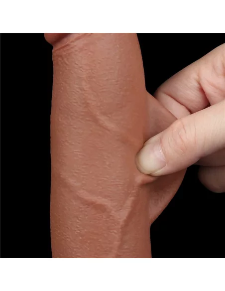 8.5'' Sliding Skin Dual Layer Dong Brown I Dildó Dongok - Dildók Lovetoy