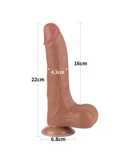 8.5'' Sliding Skin Dual Layer Dong Brown II Dildó Dongok - Dildók Lovetoy 2